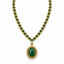 Verdure — green oval pendant necklace by ArtsWeave, isolated on a white background