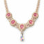 Avelune — pink medallion pendant necklace by ArtsWeave, isolated on a white background