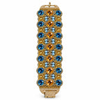 Azura — blue medallion statement bracelet by ArtsWeave, isolated on a white background