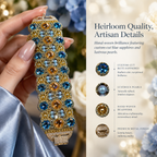 Azura — blue medallion statement bracelet by ArtsWeave, additional product gallery view.
