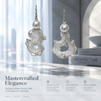 Undine — silver-tone sculptural drop earrings by ArtsWeave, additional product gallery view.
