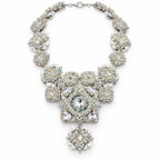 Eclat — clear statement bib necklace by ArtsWeave, isolated on a white background