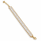Lucent — clear faceted beaded bracelet by ArtsWeave, isolated on a white background