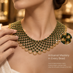 Viridia — green woven collar necklace by ArtsWeave, additional product gallery view.