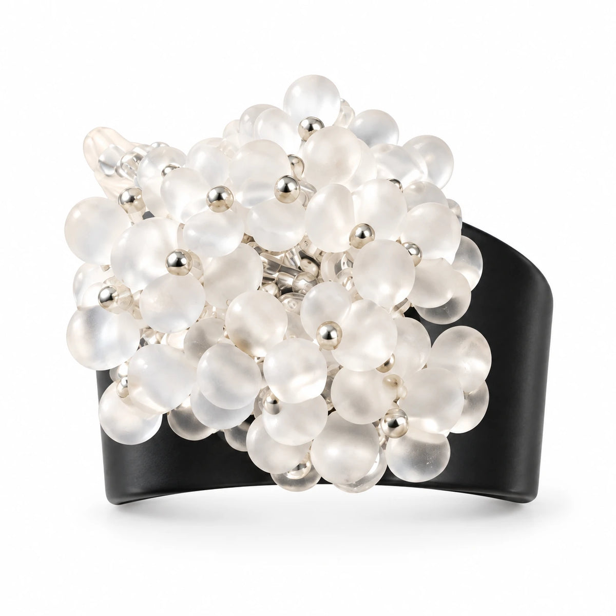 Nivele — white petal cluster ring by ArtsWeave, isolated on a white background