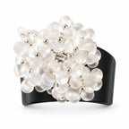 Nivele — white petal cluster ring by ArtsWeave, isolated on a white background