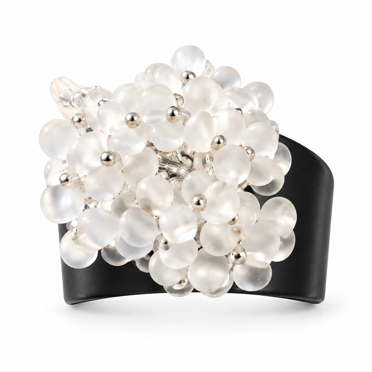 Nivele — white petal cluster ring by ArtsWeave, isolated on a white background
