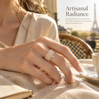 Argent — wide silver-tone woven ring by ArtsWeave, additional product gallery view.