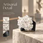 Nivele — white petal cluster ring by ArtsWeave, additional product gallery view.