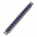 Tidal — deep blue geometric beaded bracelet by ArtsWeave, isolated on a white background